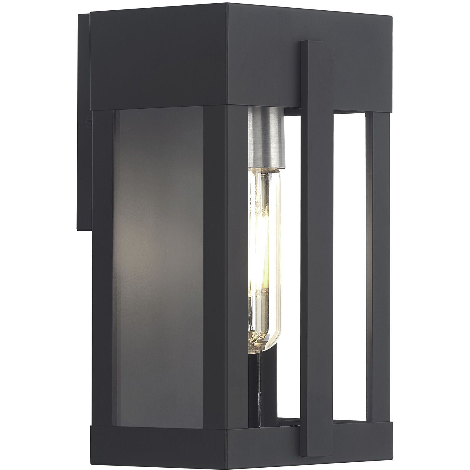 Berksford 1 Light 9 inch Black with Brushed Nickel Candles Outdoor Wall Lantern
