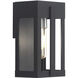 Berksford 1 Light 9 inch Black with Brushed Nickel Candles Outdoor Wall Lantern