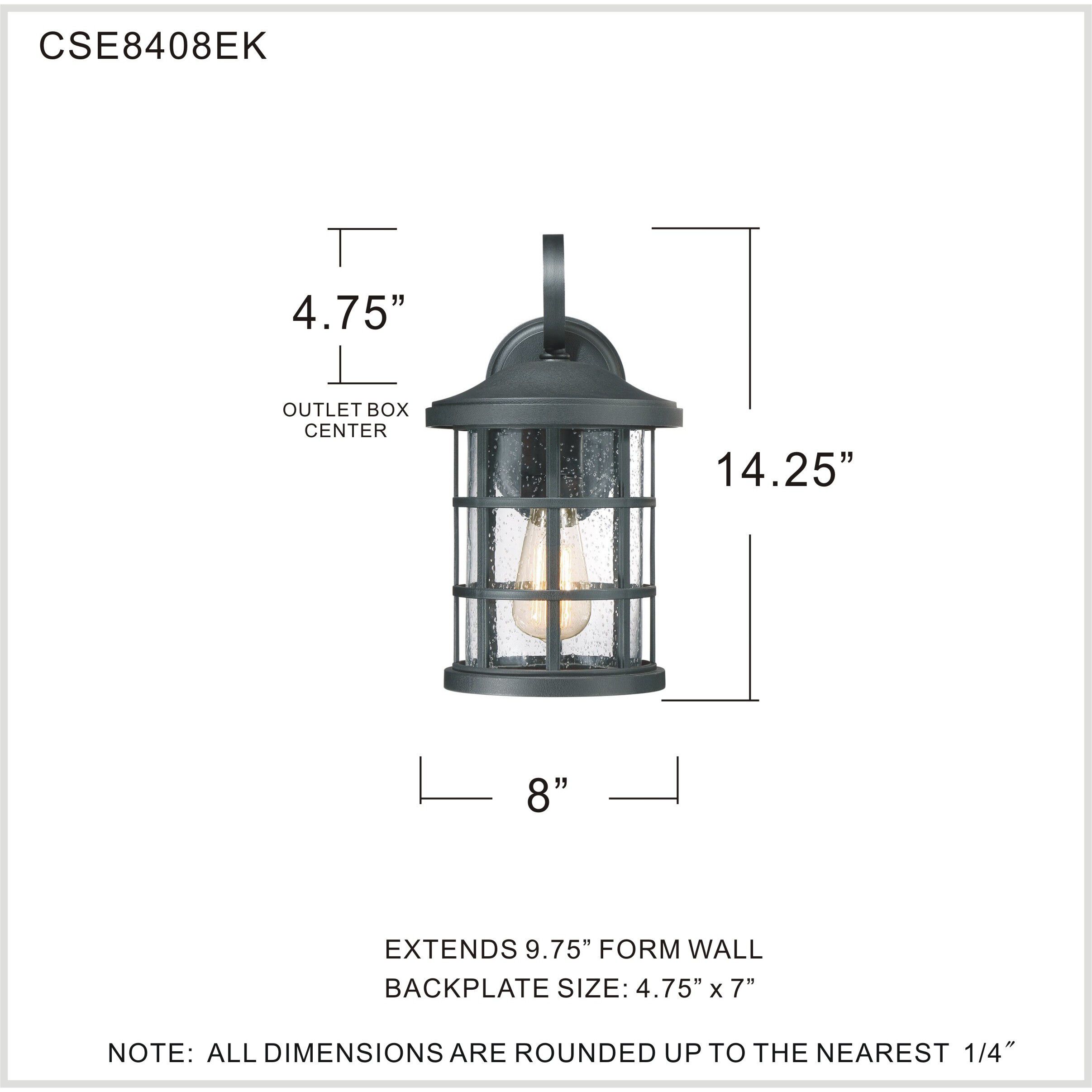Crusade 1 Light 14 inch Earth Black Outdoor Wall Lantern