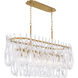Glassara 8 Light 48 inch Legacy Brass Linear Chandelier Ceiling Light
