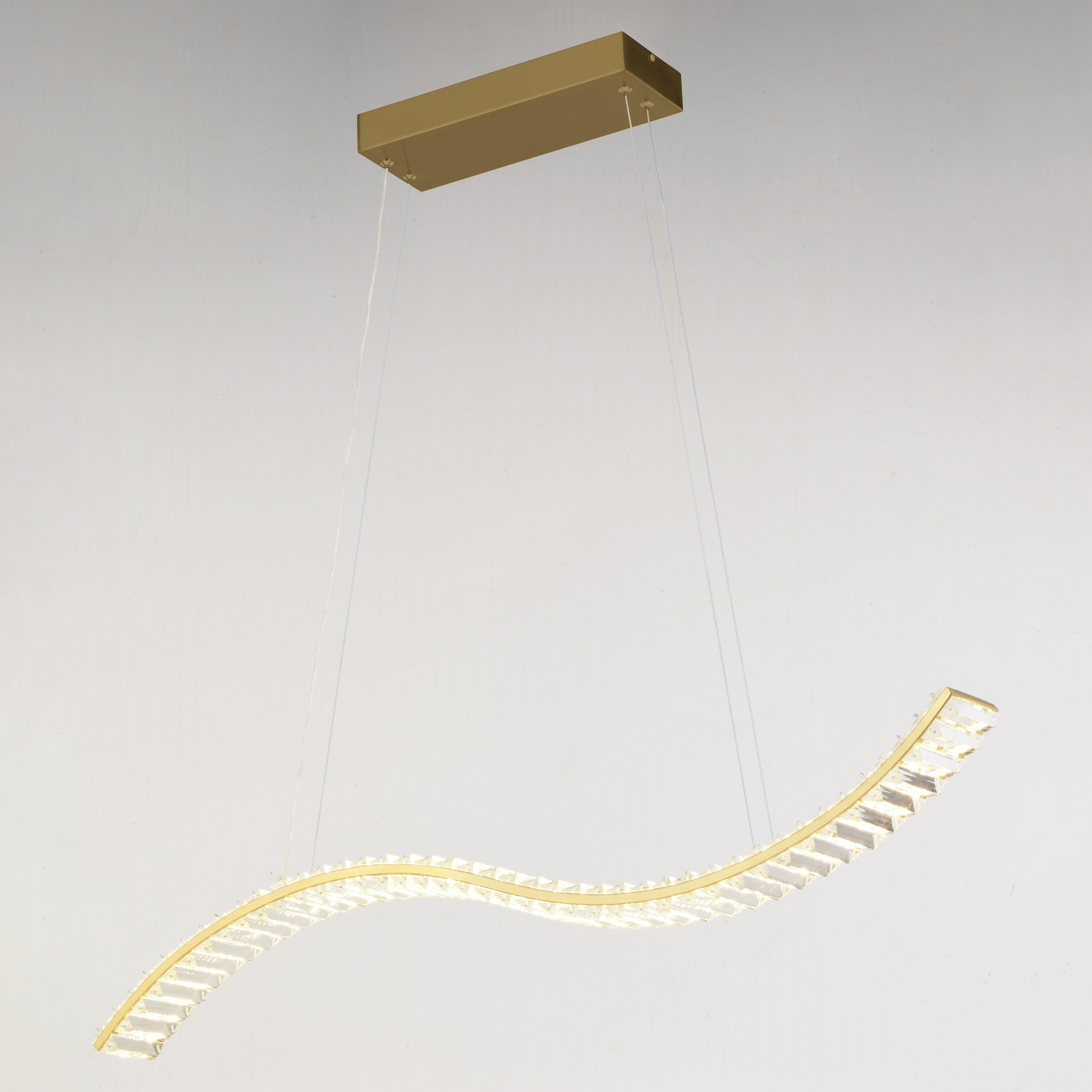 Edgewater LED 37.5 inch Gilded Brass Linear Chandelier Ceiling Light