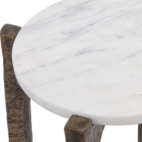 Vivi 22 X 12 inch Antique Brass and Natural Marble Drink Table