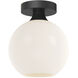 Alora Mood Castilla 1 Light 7.88 inch Matte Black Flush Mount Ceiling Light in Opal Glass