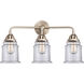 Nouveau 2 Canton LED 24 inch Brushed Brass Bath Vanity Light Wall Light in Clear Glass