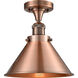 Franklin Restoration Briarcliff LED 10 inch Antique Copper Semi-Flush Mount Ceiling Light, Franklin Restoration