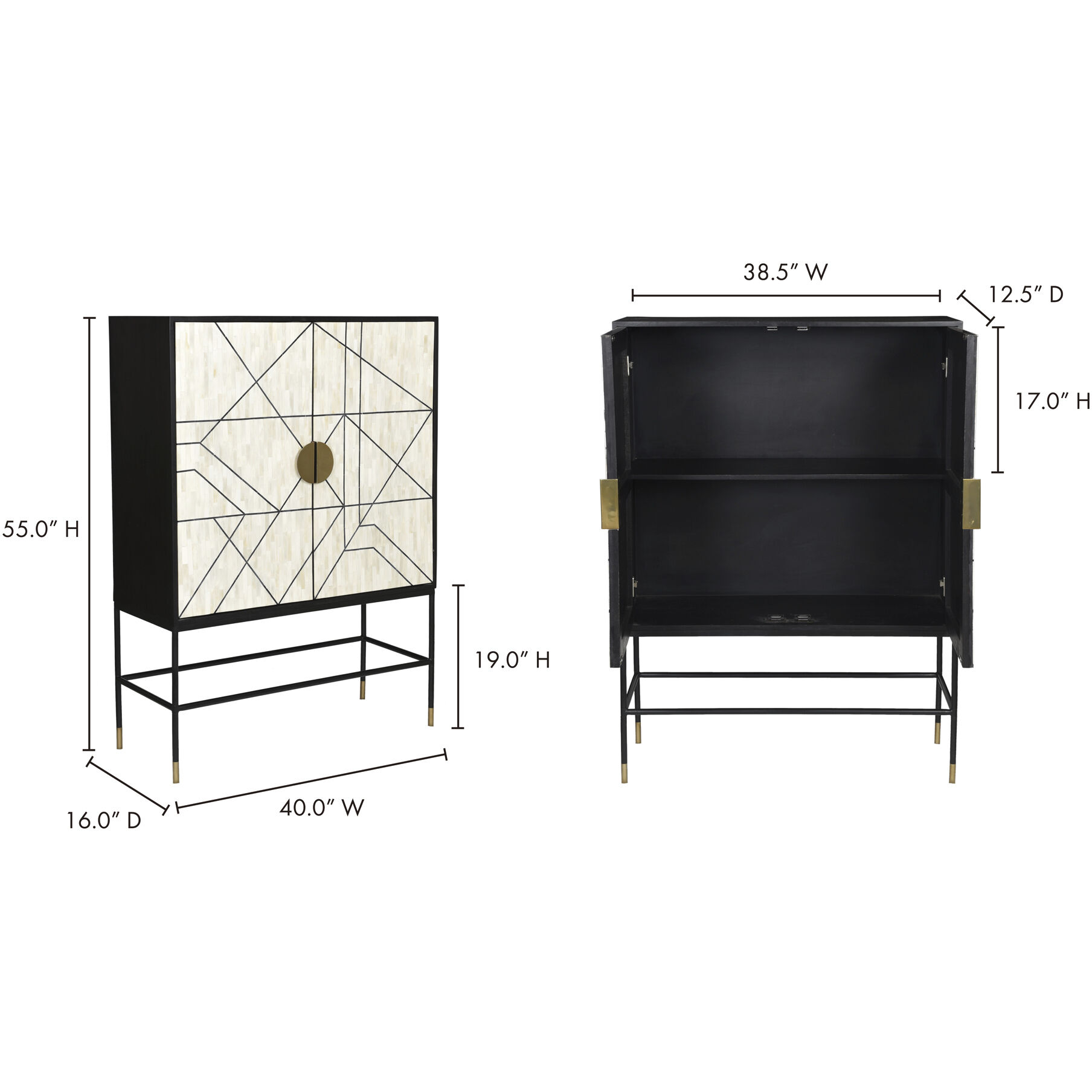 Shaws 55 X 40 inch Multicolor Cabinet