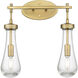Downtown Urban Owego 2 Light 15.5 inch Brushed Brass Bath Vanity Light Wall Light in Seedy