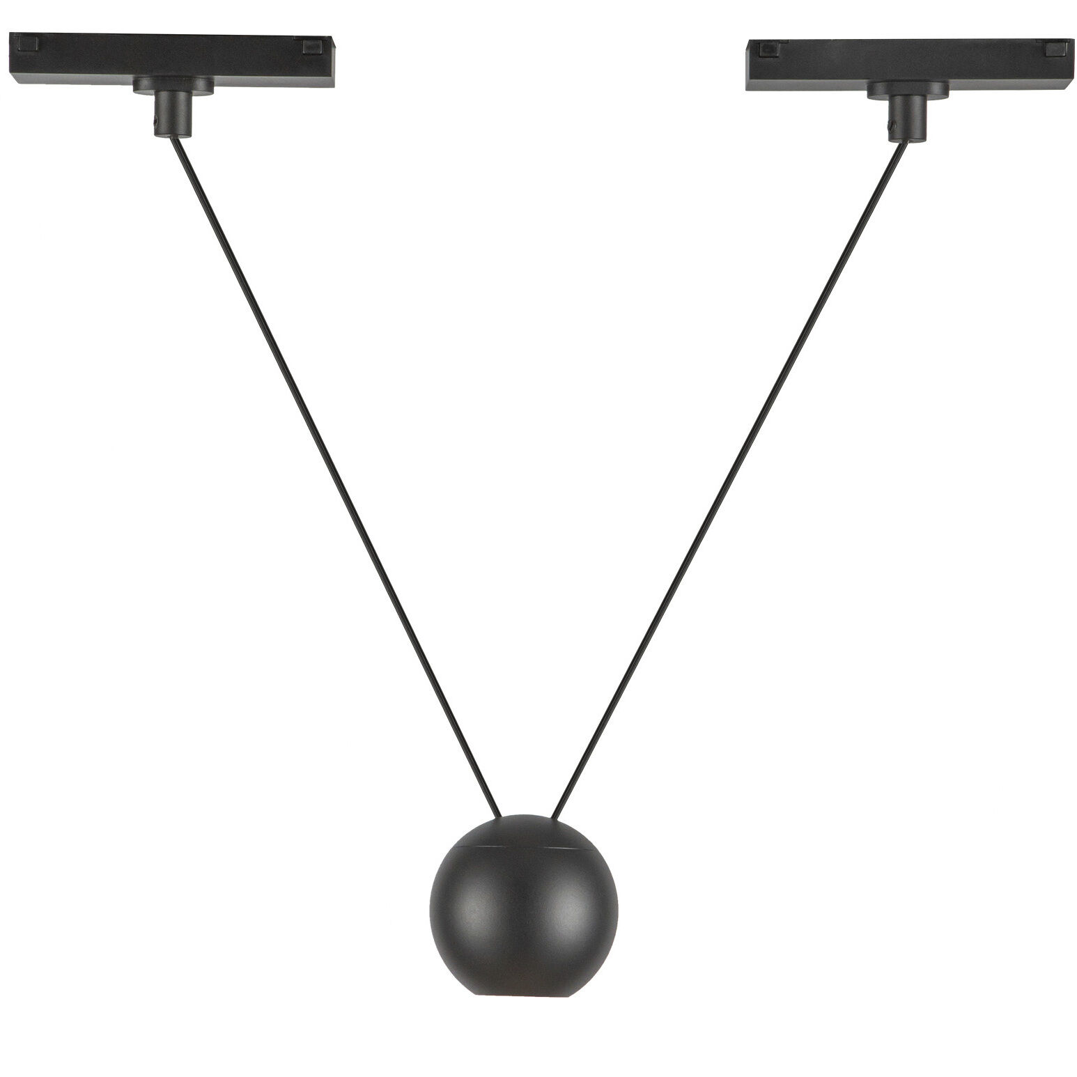 Faria Double 48V DC Black Trilo Track Pendant Ceiling Light