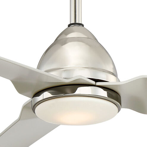 Java 54 inch Polished Nickel with Silver Blades Ceiling Fan