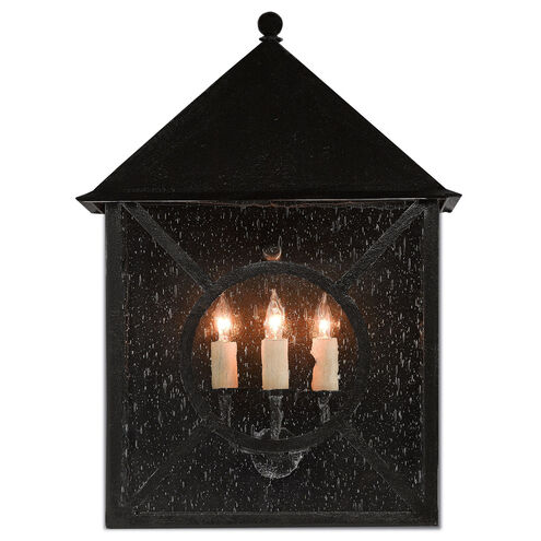 Ripley 3 Light 20 inch Midnight Outdoor Wall Sconce, Large