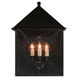 Ripley 3 Light 20 inch Midnight Outdoor Wall Sconce, Large
