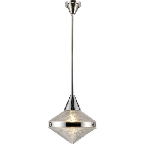 Willard 1 Light 13.5 inch Polished Nickel Pendant Ceiling Light in Clear Prismatic Glass