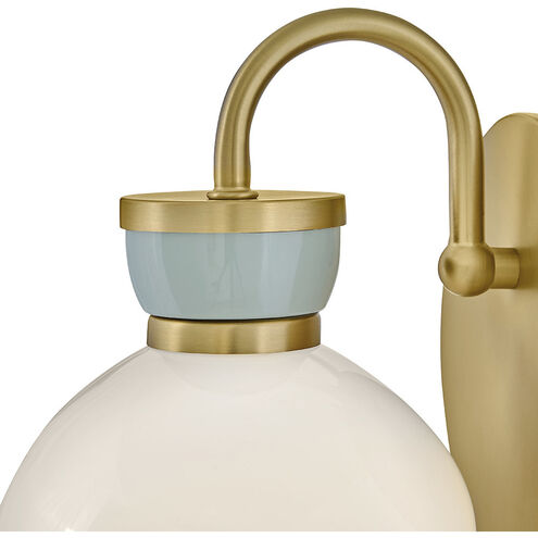 Lucy 1 Light 7.75 inch Lacquered Brass with Seafoam Bath Light Wall Light