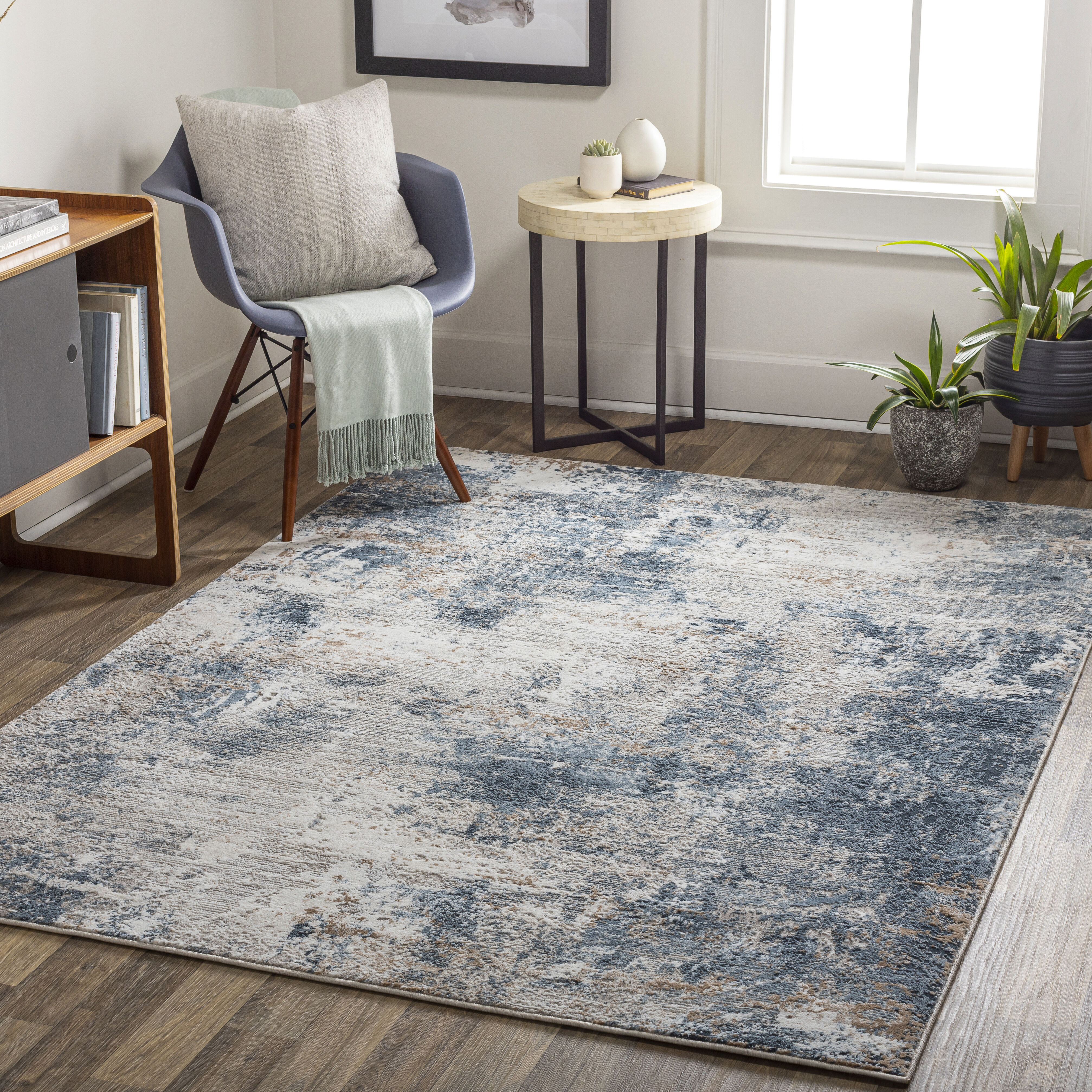 Allegro 108 X 79 inch Light Grey Rug, Rectangle