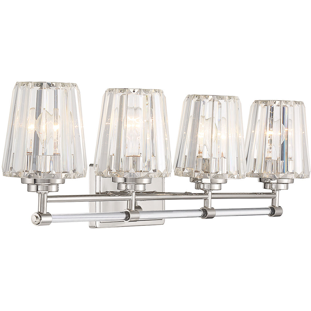 Savoy House 8 6001 4 109 Garnet 4 Light 32 inch Polished Nickel Bathroom Vanity Light Wall Light