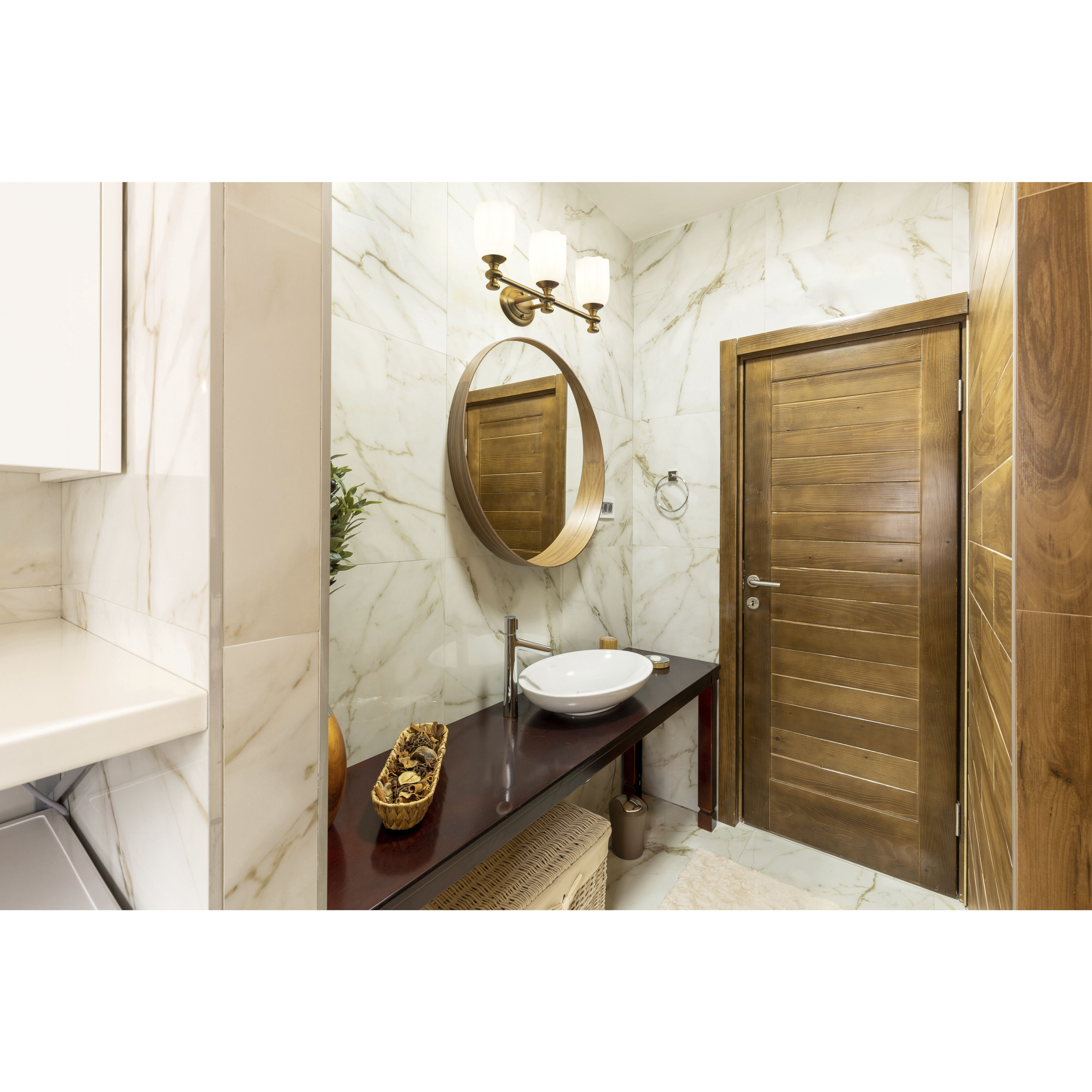 Orion 3 Light 22 inch Modern Gold Bath Vanity Light Wall Light