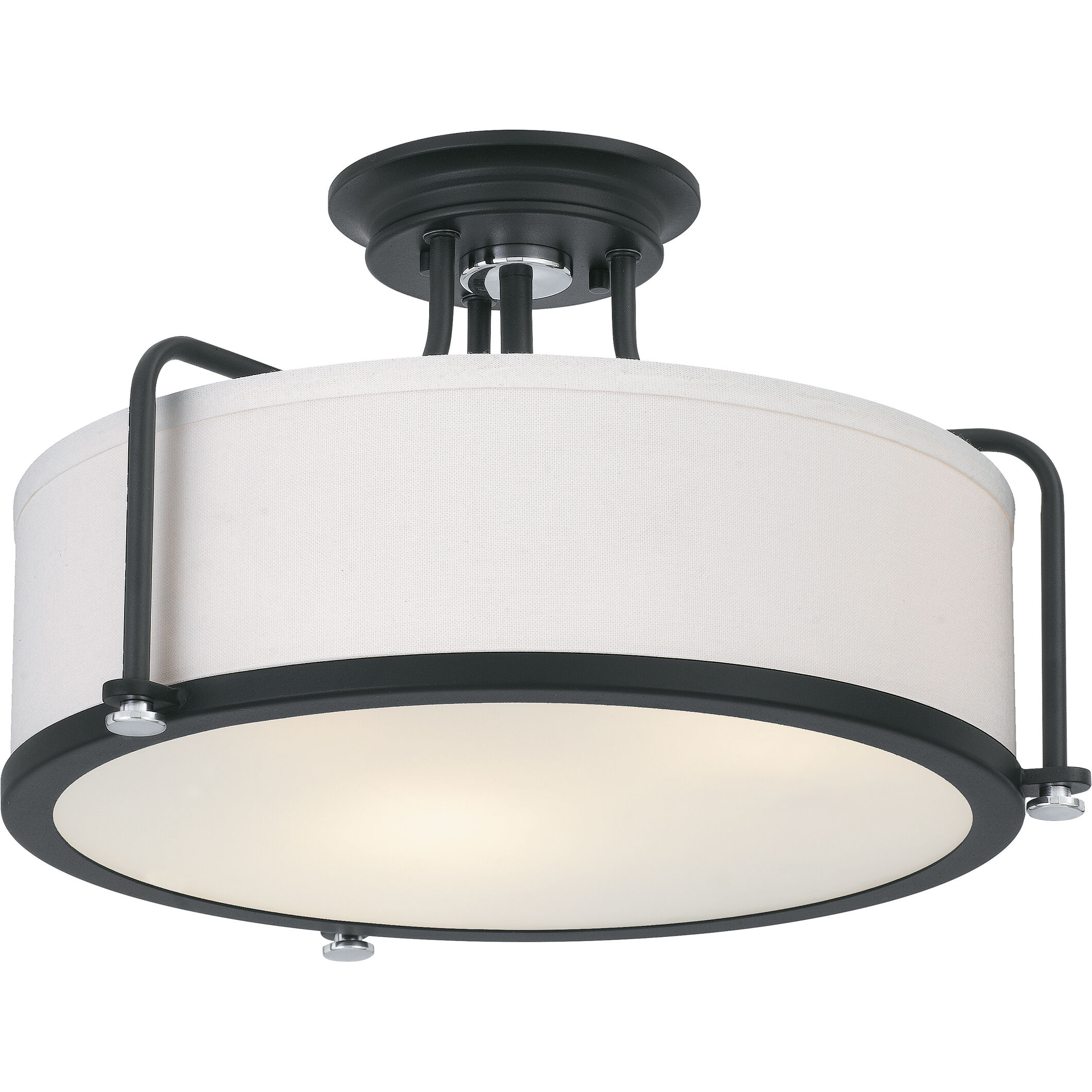 Rigel 3 Light 17.5 inch Earth Black Semi-Flush Mount Ceiling Light