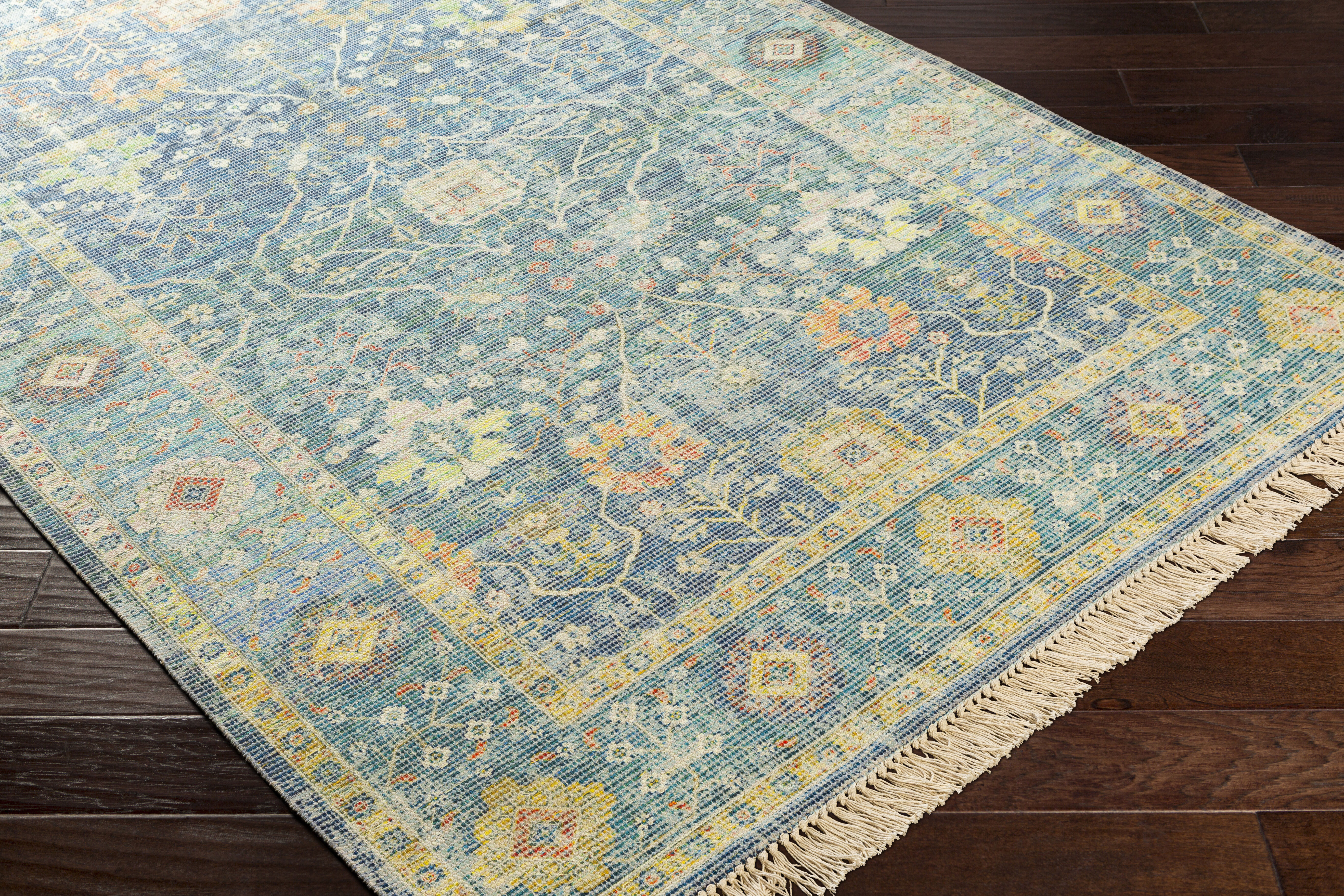 Zainab 48 X 27 inch Ink Blue Rug in 2 x 4, Rectangle
