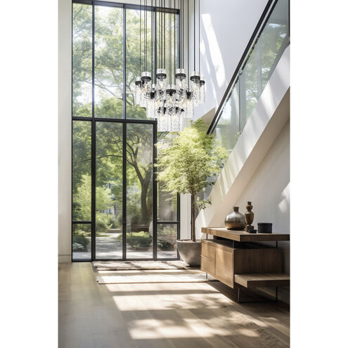 Fontaine 27 Light 39.5 inch Matte Black Chandelier Ceiling Light