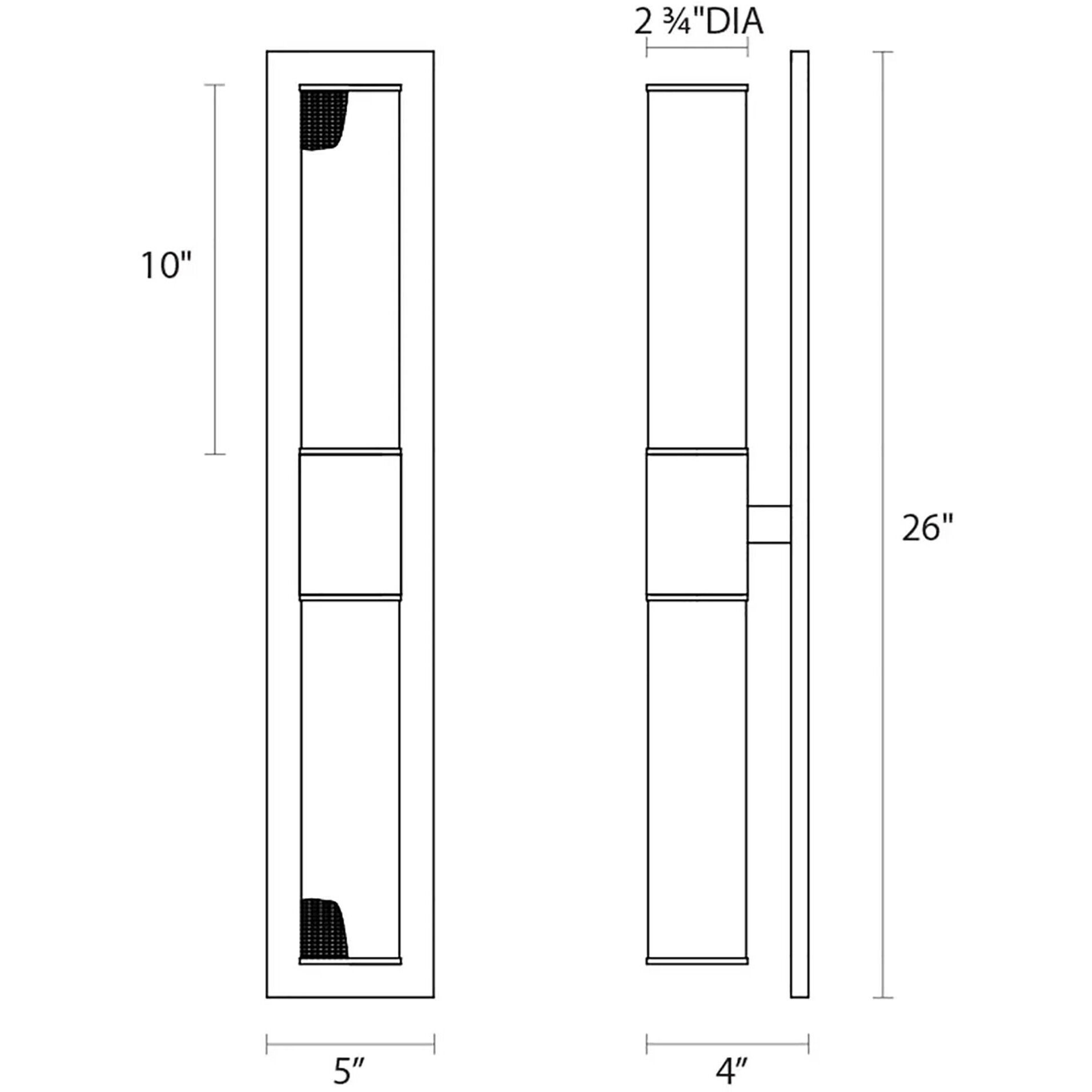 Urban Edge 2 Light 5 inch Textured Black ADA Sconce Wall Light