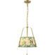 Alora Mood Scout 2 Light 13.25 inch Brushed Gold and Green Linen Pendant Ceiling Light