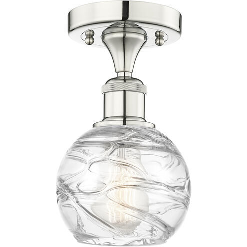 Athens Deco Swirl 1 Light 6 inch Polished Nickel Semi-Flush Mount Ceiling Light