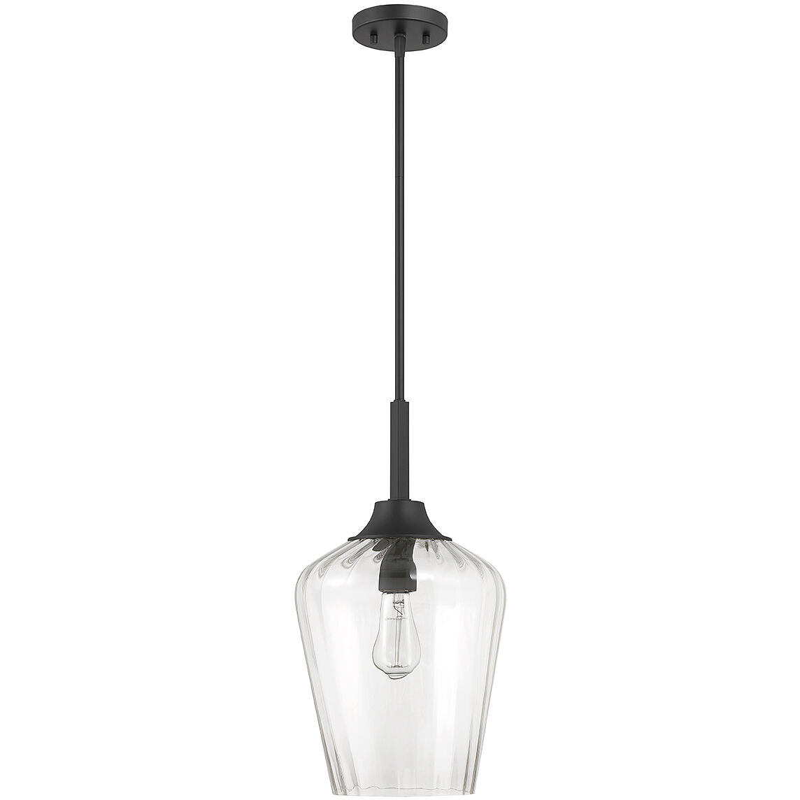 Carlton 1 Light 11 inch Matte Black Pendant Ceiling Light, Essentials