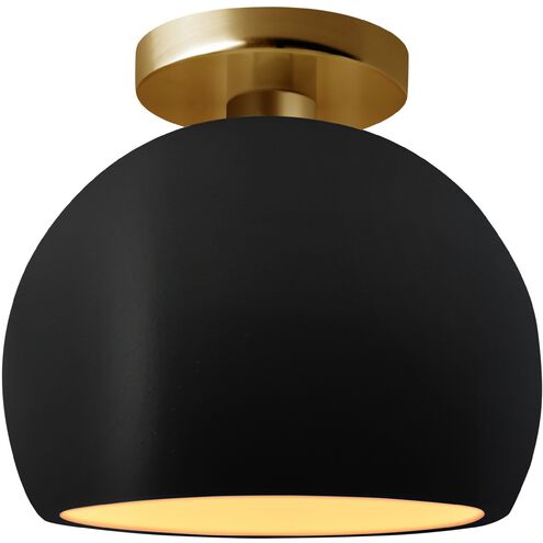 Radiance LED 7 inch Carbon Matte Black and Champagne Gold and Brushed Brass Semi Flush Ceiling Light
