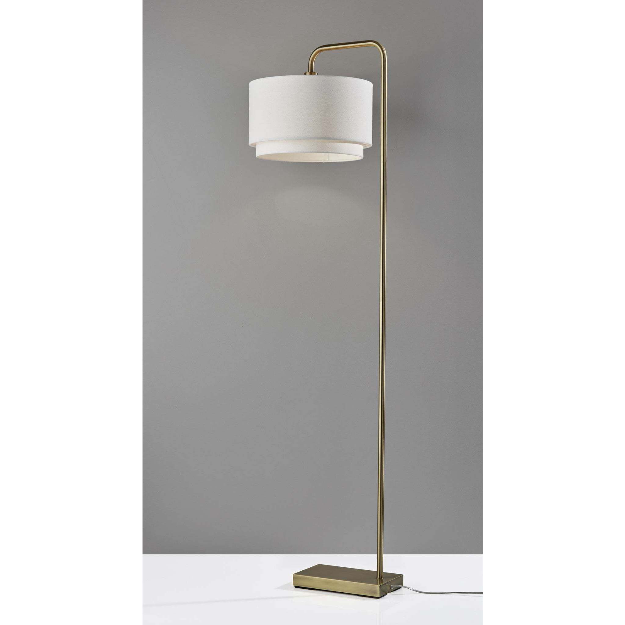 Brinkley 65 inch 100.00 watt Antique Brass Floor Lamp Portable Light