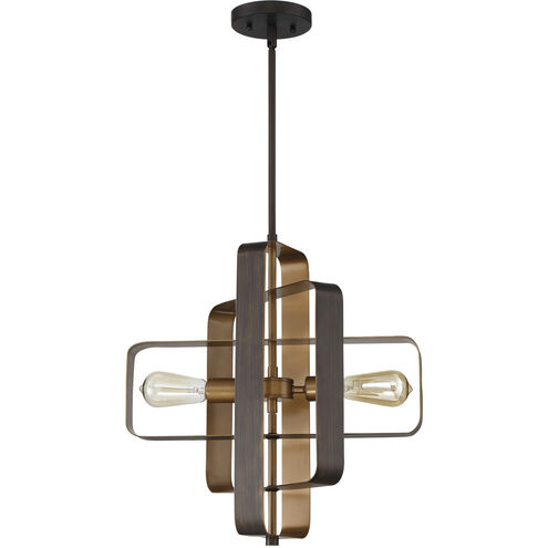 Linked 2 Light 18 inch Aged Bronze Brushed Pendant Ceiling Light