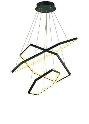 Senary LED 32 inch Black Foyer Chandelier Ceiling Light
