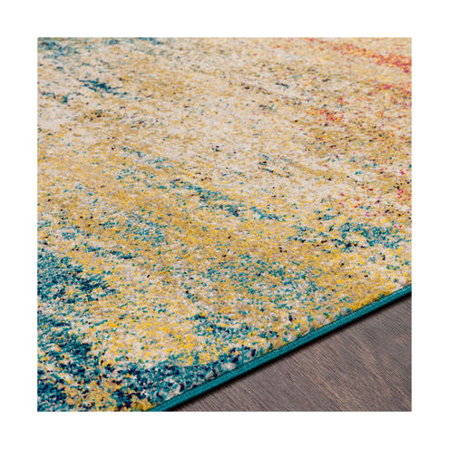 Morocco 87 X 63 inch Teal/Navy/Light Gray/Camel/Saffron/Bright Yellow Rugs, Rectangle