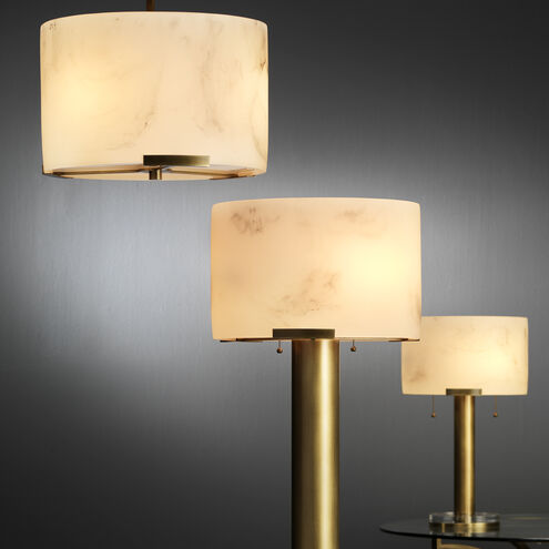 Elancourt 23 inch 40.00 watt White & Antique Brass Table Lamp Portable Light