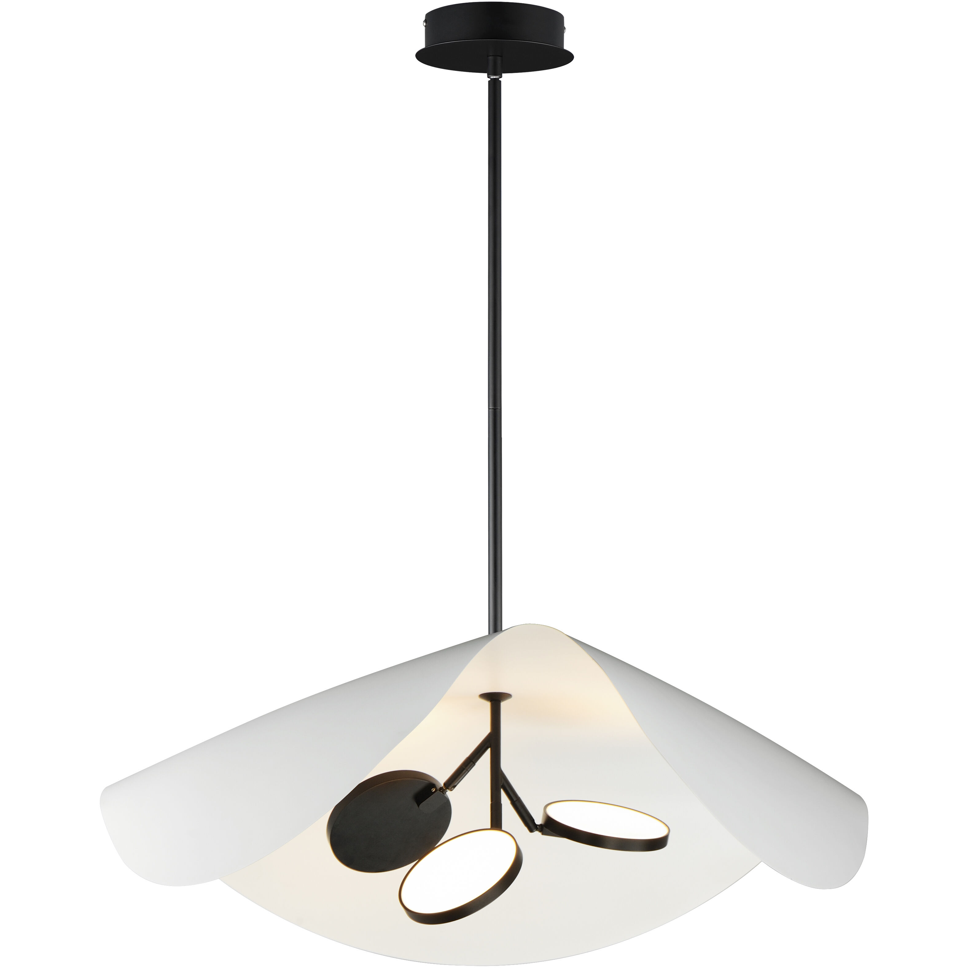 Carmen LED 32 inch Black Single Pendant Ceiling Light in White/Black