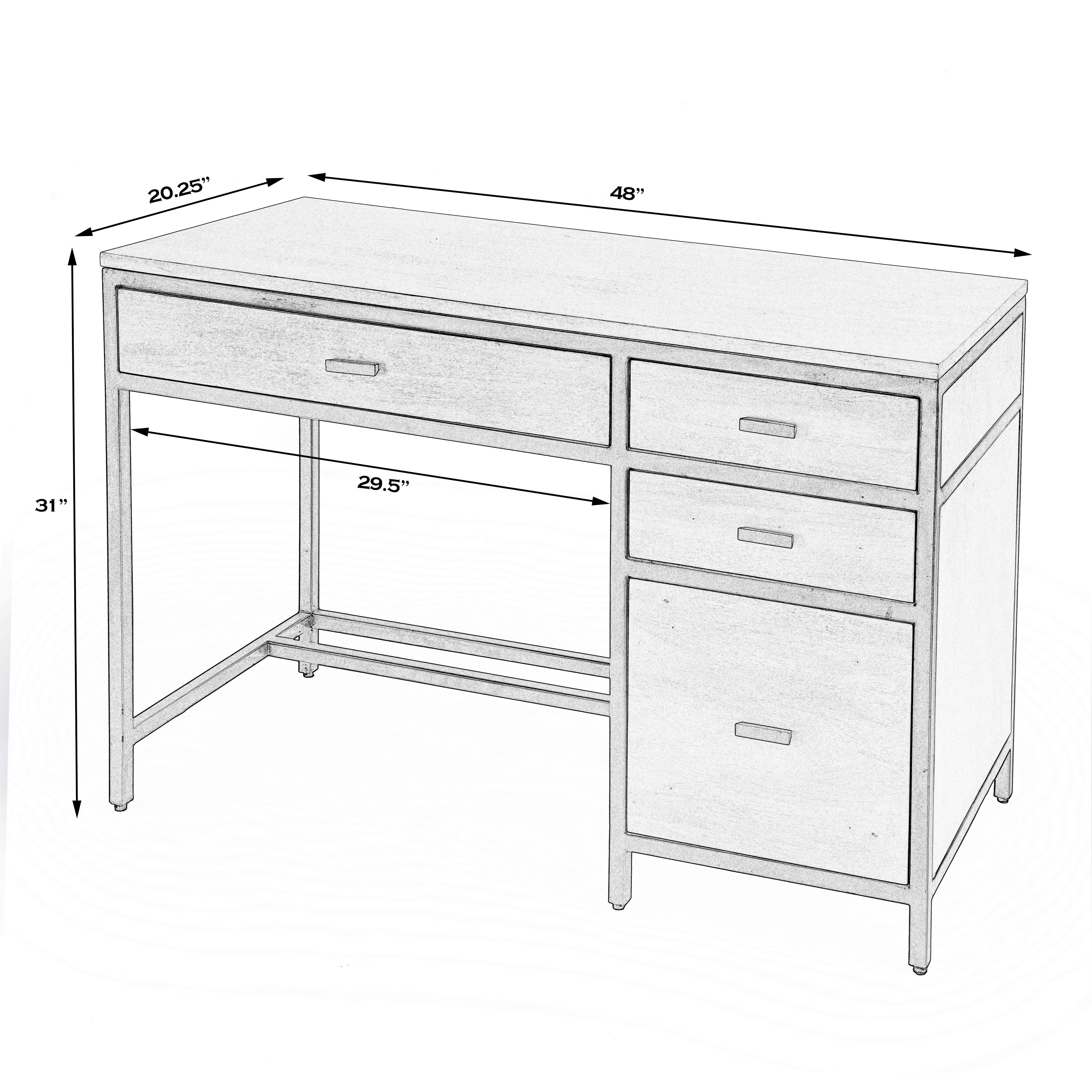 Hans Natural Wood Storage Desk in Light Brown