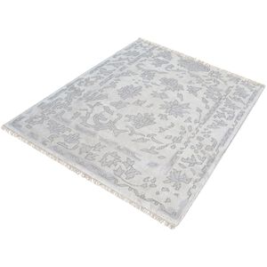 Harappa 16 X 16 inch Ivory with Silver Rug