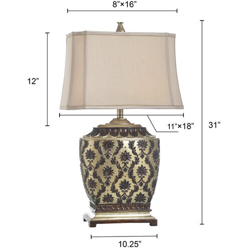 Signature 3 inch 100 watt Antique Platinum and Barbados Table Lamp Portable Light