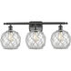 Ballston Farmhouse Rope LED 26 inch Oil Rubbed Bronze Bath Vanity Light Wall Light in Clear Glass with White Rope, Ballston
