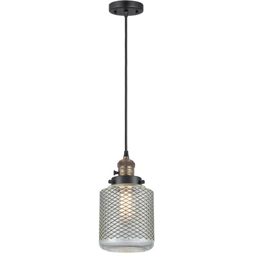 Franklin Restoration Stanton LED 6 inch Black Antique Brass Mini Pendant Ceiling Light