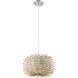 Sora 1 Light 15.75 inch Brushed Nickel Pendant Ceiling Light in Natural Willow