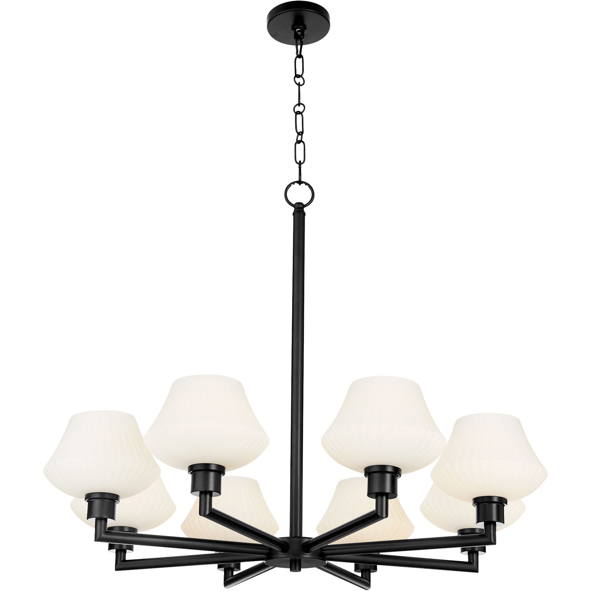 Cassini 8 Light 33 inch Matte Black Chandelier Ceiling Light
