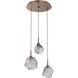 Gem LED 20.1 inch Burnished Bronze Chandelier Ceiling Light in 3000K LED, Smoke, Round Multi-Port
