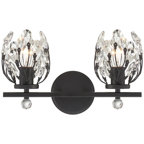 Moreno 2 Light 15.5 inch Black Bathroom Vanity Light Wall Light