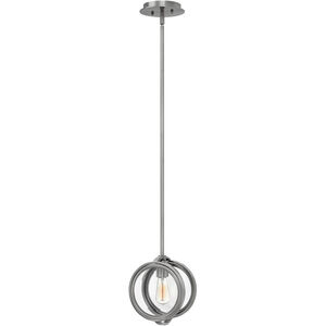 Fulham 1 Light 8 inch Polished Antique Nickel Pendant Ceiling Light, Clear Beveled Glass