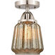 Nouveau 2 Chatham LED 6 inch Brushed Satin Nickel Semi-Flush Mount Ceiling Light in Mercury Glass