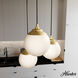 Hepburn 3 Light 12.75 inch Modern Brass Round Cluster Pendant Ceiling Light, Large