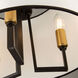 Coco LED 15.7 inch Gold and Black Semi-Flush Mount Ceiling Light