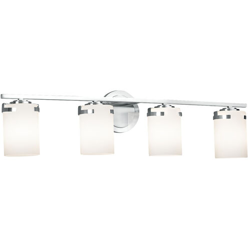 Fusion 4 Light 32 inch Polished Chrome Bath Bar Wall Light in Incandescent, Frosted Crackle