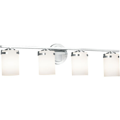 Fusion 4 Light 31.5 inch Polished Chrome Bath Bar Wall Light in Incandescent, Frosted Crackle Fusion