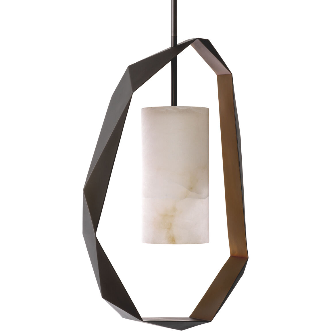 Santos 1 Light 20.08 inch Gunmetal with Antique Brass with Alabaster Chandelier Ceiling Light
